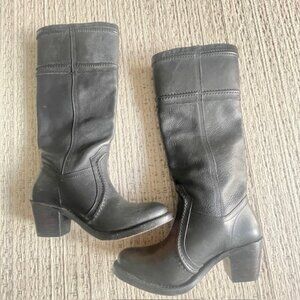 Frye Black Leather Boots. Size 6 1/2 B.